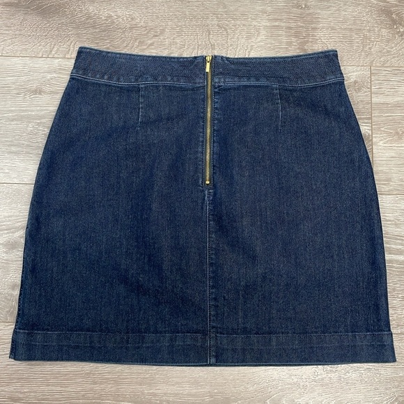 NWOT Loft Dark Wash Stretch Denim Patch Pocket Jeans Skirt 10 - Picture 10 of 11